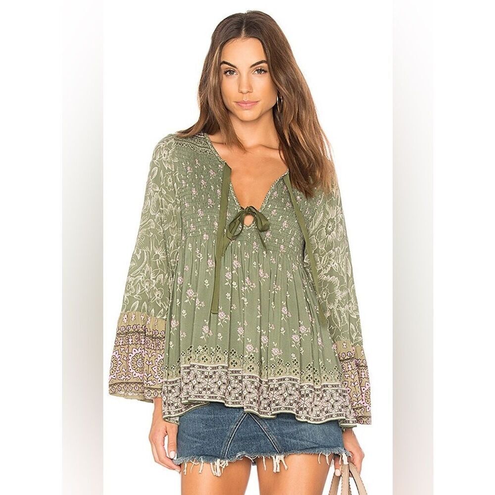 Spell & The Gypsy Collective Lionheart Blouse in Olive Grove